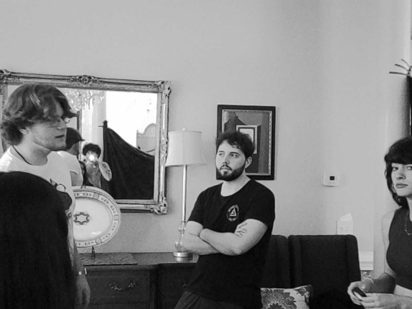 Behind the scenes — actors on set during a Reach Studio shoot