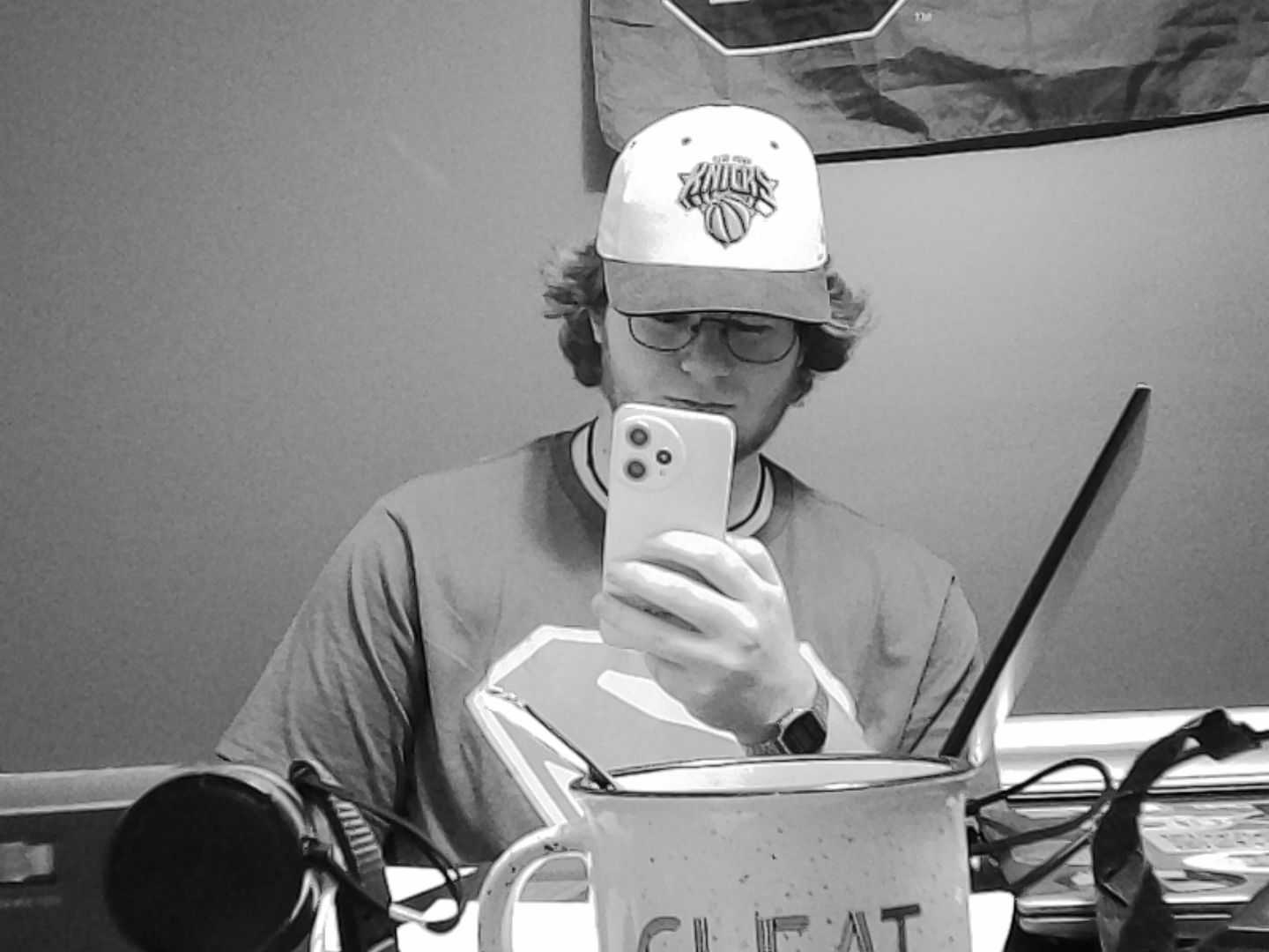 Behind the scenes — director at the monitor during production
